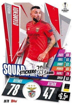 Sticker Nicolás Otamendi - UEFA Champions League 2020-2021. Match Attax Extra n. SU78 - Panini