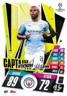Sticker Fernandinho - UEFA Champions League 2020-2021. Match Attax Extra n. CP2 - Panini