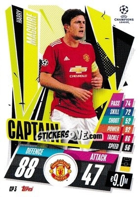 Sticker Harry Maguire - UEFA Champions League 2020-2021. Match Attax Extra n. CP3 - Panini