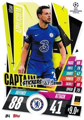 Sticker César Azpilicueta - UEFA Champions League 2020-2021. Match Attax Extra n. CP4 - Panini