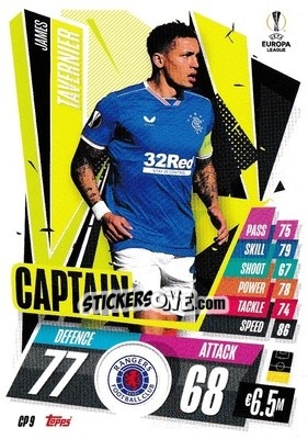 Sticker James Tavernier - UEFA Champions League 2020-2021. Match Attax Extra n. CP9 - Panini