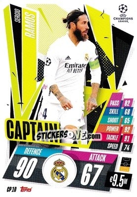 Sticker Sergio Ramos - UEFA Champions League 2020-2021. Match Attax Extra - Panini