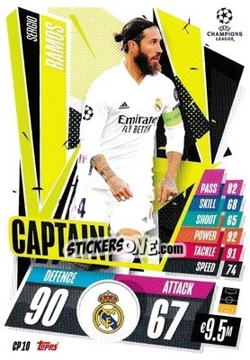 Sticker Sergio Ramos - UEFA Champions League 2020-2021. Match Attax Extra n. CP10 - Panini