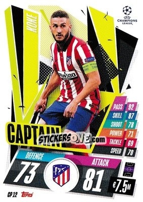 Sticker Koke - UEFA Champions League 2020-2021. Match Attax Extra n. CP12 - Panini