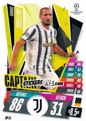Sticker Giorgio Chiellini - UEFA Champions League 2020-2021. Match Attax Extra n. CP14 - Panini