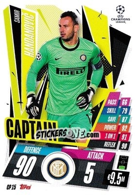 Sticker Samir Handanovic - UEFA Champions League 2020-2021. Match Attax Extra n. CP15 - Panini