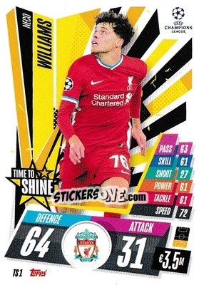 Sticker Neco Williams - UEFA Champions League 2020-2021. Match Attax Extra n. TS1 - Panini