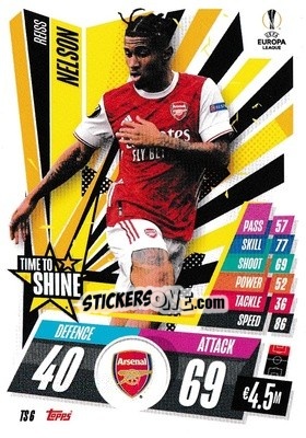 Sticker Reiss Nelson - UEFA Champions League 2020-2021. Match Attax Extra - Panini