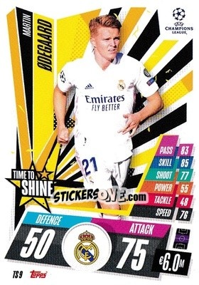 Sticker Martin Odegaard - UEFA Champions League 2020-2021. Match Attax Extra n. TS9 - Panini