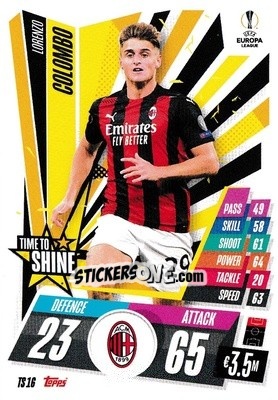 Sticker Lorenzo Colombo - UEFA Champions League 2020-2021. Match Attax Extra - Panini