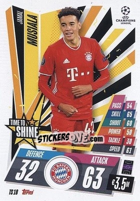 Sticker Jamal Musiala - UEFA Champions League 2020-2021. Match Attax Extra n. TS18 - Panini