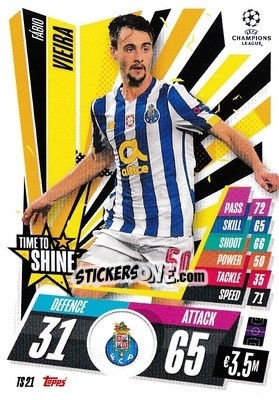 Sticker Fábio Vieira - UEFA Champions League 2020-2021. Match Attax Extra - Panini