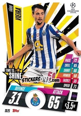 Sticker Fábio Vieira - UEFA Champions League 2020-2021. Match Attax Extra n. TS21 - Panini