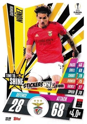 Sticker Darwin Núñez - UEFA Champions League 2020-2021. Match Attax Extra n. TS22 - Panini