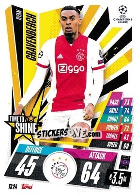Sticker Ryan Gravenberch - UEFA Champions League 2020-2021. Match Attax Extra n. TS24 - Panini