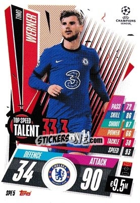 Sticker Timo Werner - UEFA Champions League 2020-2021. Match Attax Extra n. SPE5 - Panini