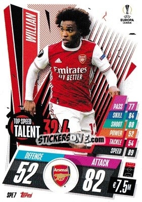 Sticker Willian - UEFA Champions League 2020-2021. Match Attax Extra n. SPE7 - Panini