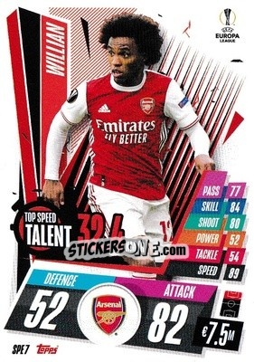 Figurina Willian - UEFA Champions League 2020-2021. Match Attax Extra - Panini