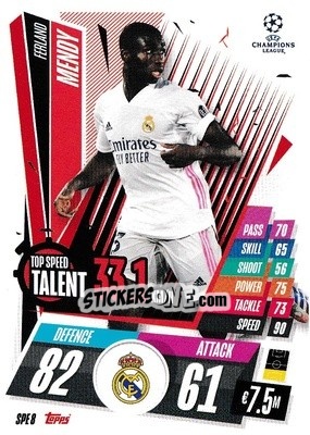 Sticker Ferland Mendy - UEFA Champions League 2020-2021. Match Attax Extra n. SPE8 - Panini
