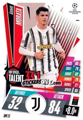 Sticker Álvaro Morata - UEFA Champions League 2020-2021. Match Attax Extra n. SPE11 - Panini