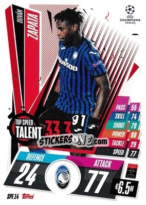 Sticker Duván Zapata - UEFA Champions League 2020-2021. Match Attax Extra - Panini