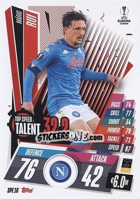 Sticker Mário Rui - UEFA Champions League 2020-2021. Match Attax Extra n. SPE16 - Panini