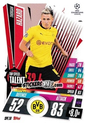 Sticker Thorgan Hazard - UEFA Champions League 2020-2021. Match Attax Extra n. SPE18 - Panini