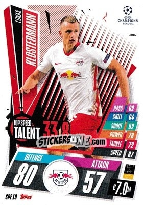 Figurina Lukas Klostermann - UEFA Champions League 2020-2021. Match Attax Extra - Panini