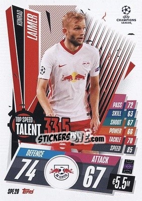 Sticker Konrad Laimer - UEFA Champions League 2020-2021. Match Attax Extra n. SPE20 - Panini