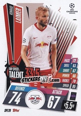 Figurina Konrad Laimer - UEFA Champions League 2020-2021. Match Attax Extra - Panini