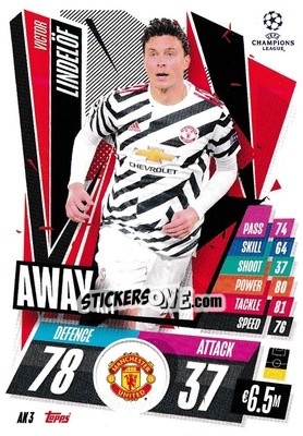 Sticker Victor Lindelöf - UEFA Champions League 2020-2021. Match Attax Extra n. AK3 - Panini