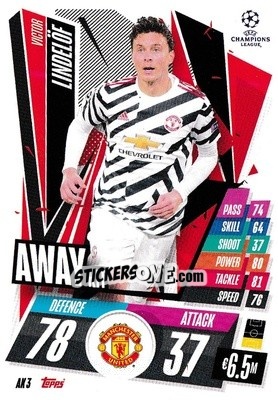 Cromo Victor Lindelöf - UEFA Champions League 2020-2021. Match Attax Extra - Panini