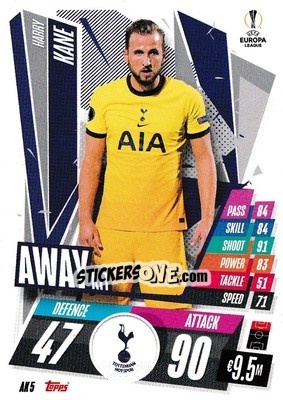 Sticker Harry Kane - UEFA Champions League 2020-2021. Match Attax Extra n. AK5 - Panini