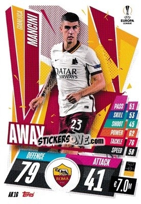 Sticker Gianluca Mancini - UEFA Champions League 2020-2021. Match Attax Extra - Panini