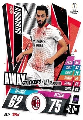 Figurina Hakan Çalhanoğlu - UEFA Champions League 2020-2021. Match Attax Extra - Panini