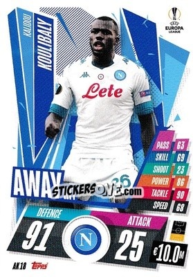 Sticker Kalidou Koulibaly - UEFA Champions League 2020-2021. Match Attax Extra n. AK18 - Panini