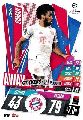 Sticker Kingsley Coman - UEFA Champions League 2020-2021. Match Attax Extra n. AK19 - Panini