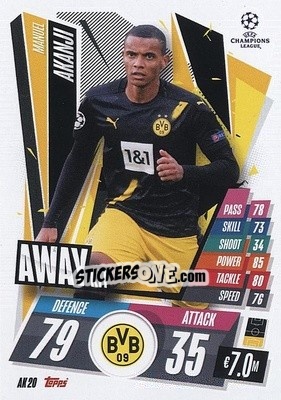 Sticker Manuel Akanji - UEFA Champions League 2020-2021. Match Attax Extra n. AK20 - Panini