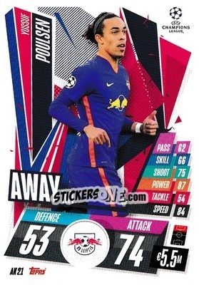 Sticker Yussuf Poulsen - UEFA Champions League 2020-2021. Match Attax Extra n. AK21 - Panini