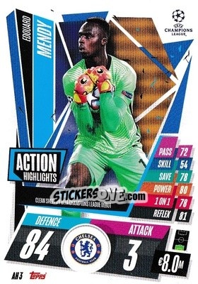 Sticker Edouard Mendy - UEFA Champions League 2020-2021. Match Attax Extra n. AH3 - Panini