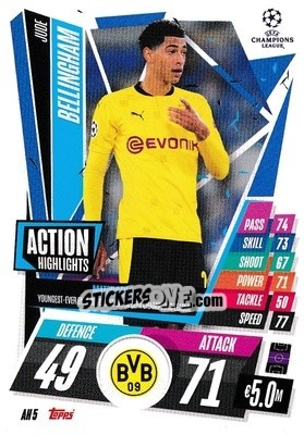 Sticker Jude Bellingham - UEFA Champions League 2020-2021. Match Attax Extra n. AH5 - Panini