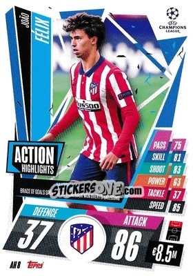 Sticker Joao Félix - UEFA Champions League 2020-2021. Match Attax Extra n. AH8 - Panini