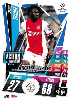 Sticker Lassina Traoré - UEFA Champions League 2020-2021. Match Attax Extra n. AH10 - Panini