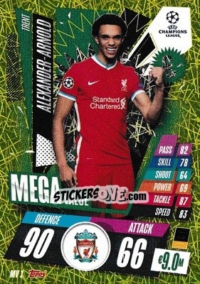 Sticker Trent Alexander-Arnold - UEFA Champions League 2020-2021. Match Attax Extra n. MV1 - Panini