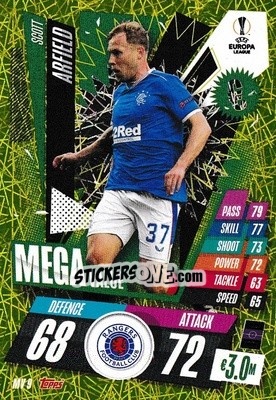 Sticker Scott Arfield - UEFA Champions League 2020-2021. Match Attax Extra n. MV9 - Panini