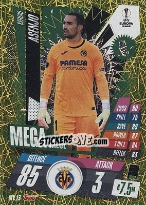 Sticker Sergio Asenjo - UEFA Champions League 2020-2021. Match Attax Extra n. MV13 - Panini