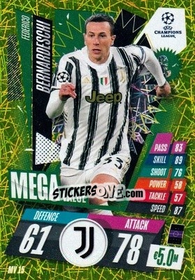 Sticker Federico Bernardeschi - UEFA Champions League 2020-2021. Match Attax Extra n. MV15 - Panini