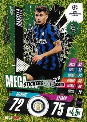 Sticker Nicolo Barella - UEFA Champions League 2020-2021. Match Attax Extra n. MV16 - Panini