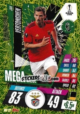 Sticker Jan Vertonghen - UEFA Champions League 2020-2021. Match Attax Extra n. MV22 - Panini