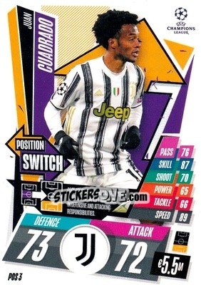 Sticker Juan Cuadrado - UEFA Champions League 2020-2021. Match Attax Extra n. POS3 - Panini